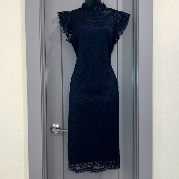 Enfocus Studio | Dresses | Navy Blue Lace Cap Sleeve Midcalf Length Dress | Poshmark Enfocus Studio | Dresses | Navy Blue Lace Cap Sleeve Midcalf Length Dress | Poshmark